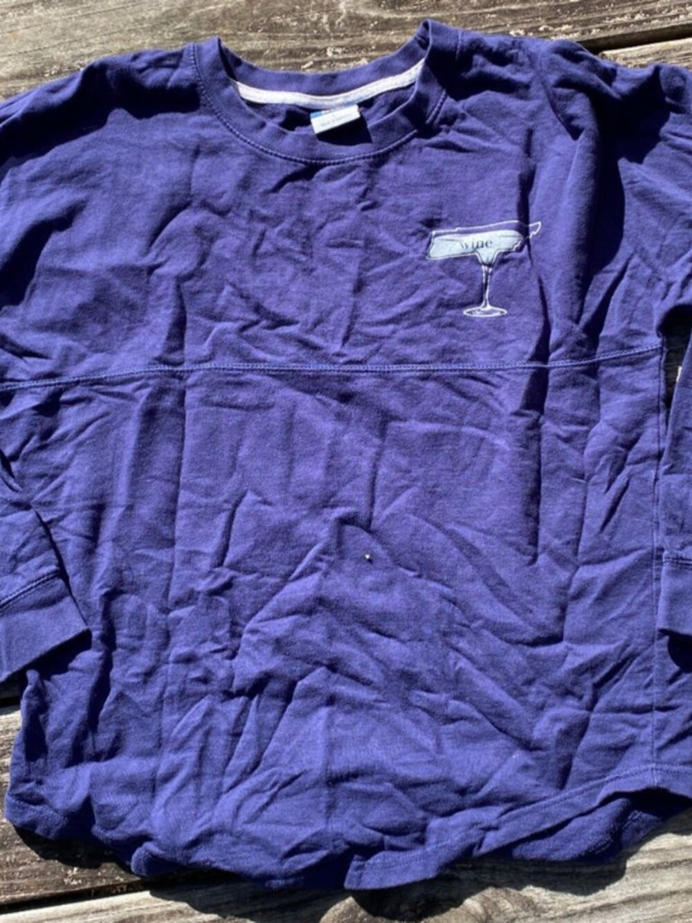 Spirit Jersey Style Gatlinburg Pigeon Forge Wine Long Sleeve Large Blue/Purple